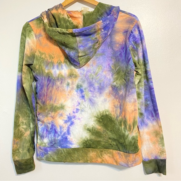 NYC  Multi-Color Tie Dyed Hoodie Zip Front size Medium - Picture 7 of 11